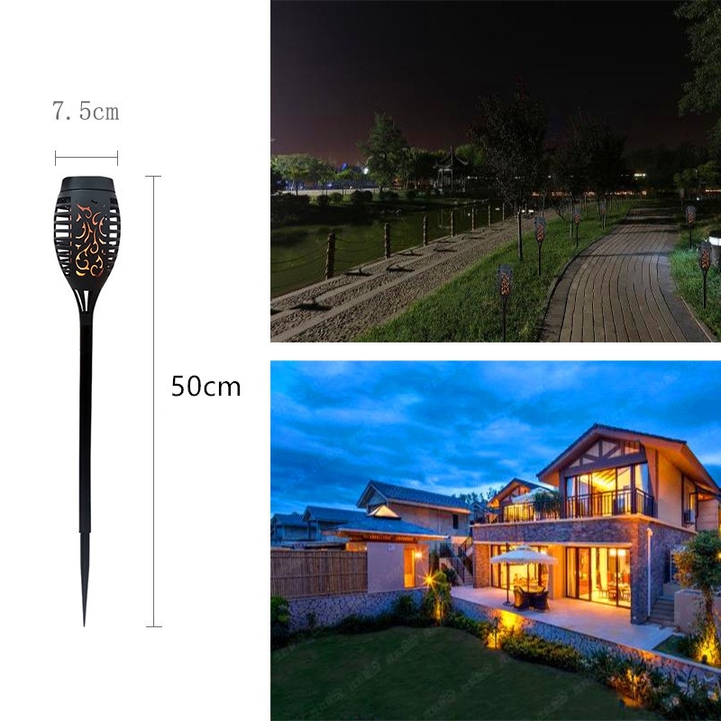 Solar-powered outdoor waterproof garden lights, lawn lights, garden LED decorative lights, villa ground torch lights, landscape lights details Picture