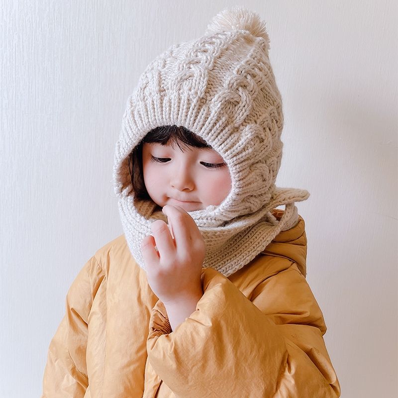 Woolly Hat Industry 2022 New Knitted Thickened Children's Hat Woolly Scarf Integrated Woolly Hat undefined
