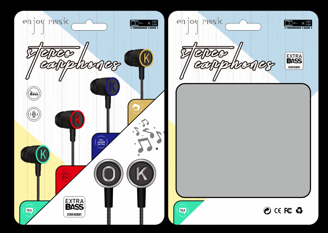 Guangdong Suoge brand OK1 mobile phone headphones, in-ear headsets, MP3 earbuds, wired headphones, small headphones, fashionable and creative products pic 5