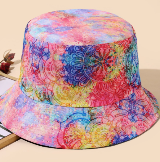 New cross-border colorful graffiti fisherman hats from Europe and America, men's personalized, fashionable and artistic tie-dyed basin hats, women's summer sun protection hats Application Scenario