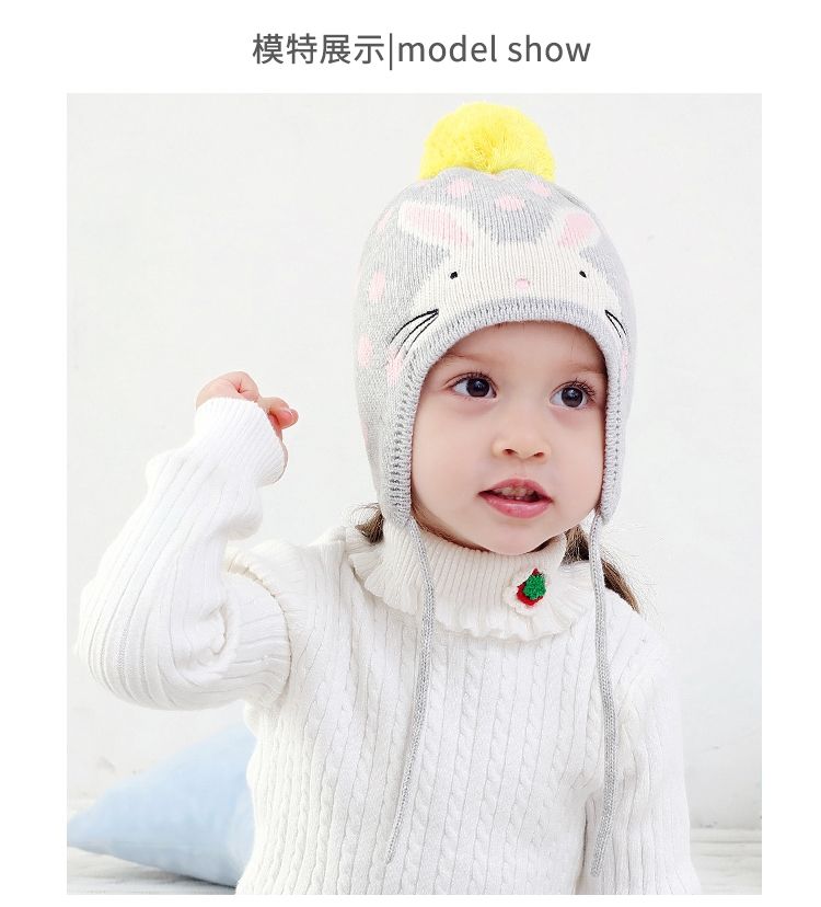 Furry Hat Industry Animal Cartoon Three-Piece Hat Scarf Gloves Knitted Knitted Knitted Hat Little Rabbit Knitted Hat full figure