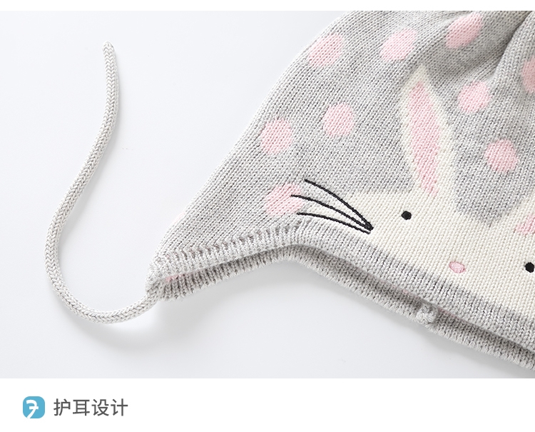 Furry Hat Industry Animal Cartoon Three-Piece Hat Scarf Gloves Knitted Knitted Knitted Hat Little Rabbit Knitted Hat undefined