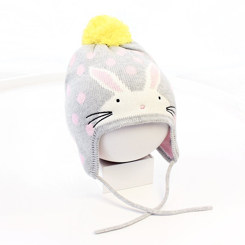 Furry Hat Industry Animal Cartoon Three-Piece Hat Scarf Gloves Knitted Knitted Knitted Hat Little Rabbit Knitted Hat undefined