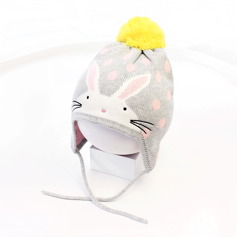 Furry Hat Industry Animal Cartoon Three-Piece Hat Scarf Gloves Knitted Knitted Knitted Hat Little Rabbit Knitted Hat undefined