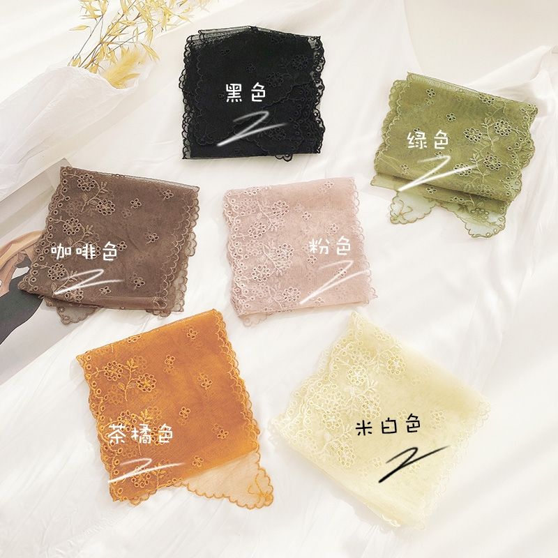 Exquisite lace embroidered scarves and headscarves