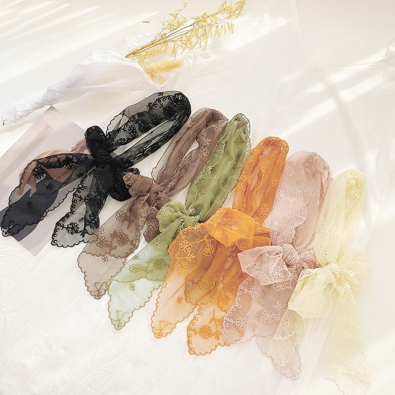 Exquisite lace embroidered scarves and headscarves details Picture