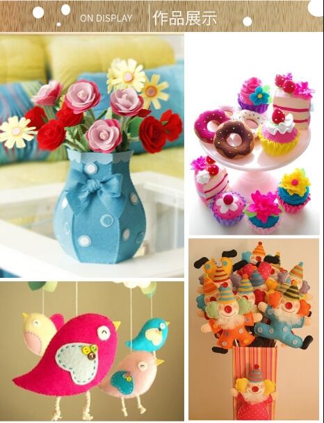 Non-woven fabric diy creative materials, colorful kindergarten cloth, woven fabric decoration, handcrafted materials, self-made felt cloth details Picture