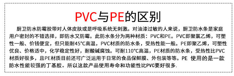 22MM防霉条胶带丁基胶条胶带PE厨卫防水防霉胶带x橡胶挡水密封条详情7