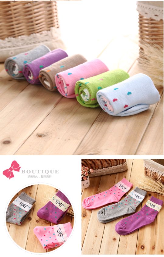 Fresh and sweet women's socks, combed cotton women's socks, pure cotton women's socks factory direct approval Item Picture