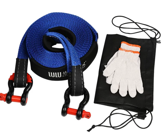 Automobile towing rope, emergency rescue towing rope, automobile towing strap, double-layer thickened towing strap detail image 1