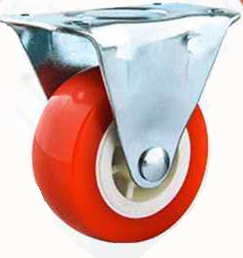 1.25-inch red-wheel casters with flat bottom fixed pvc