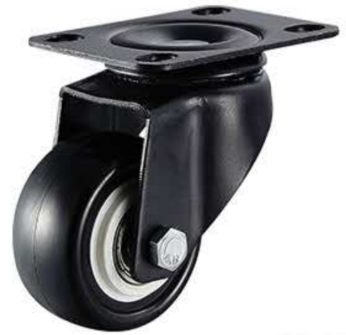 2.5-inch casters, black gold diamond electrophoretic pvc flat bottom, movable