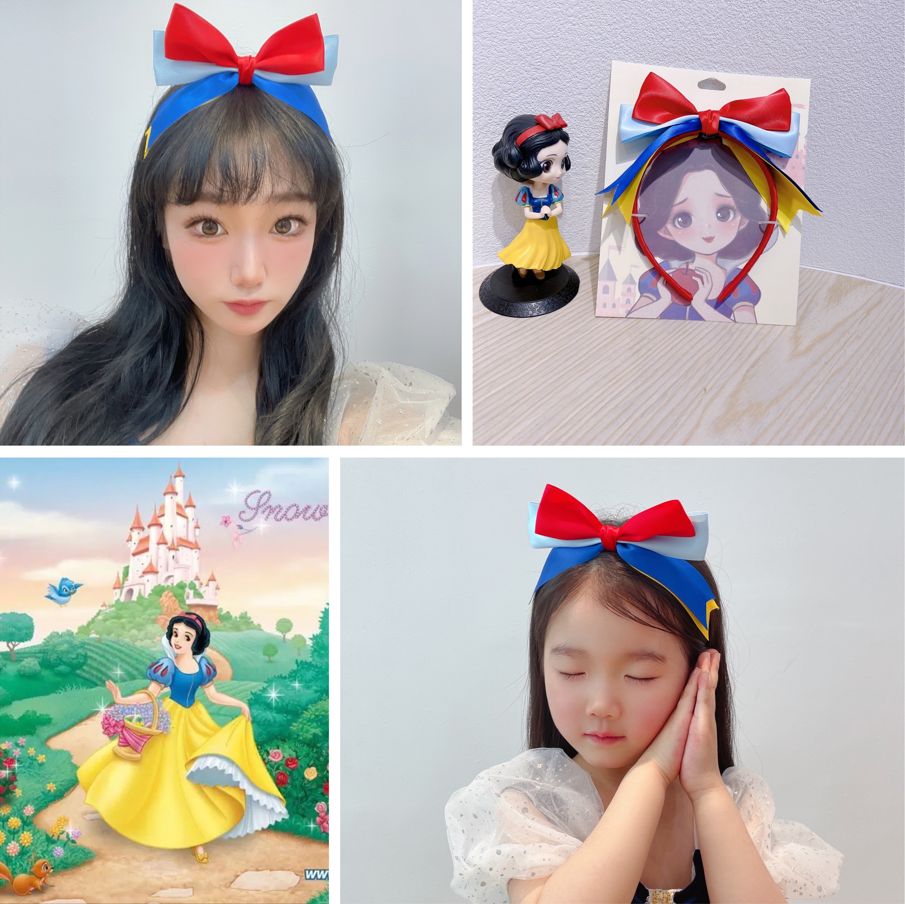 Snow White - Double Knot swallow-tail fork Headband