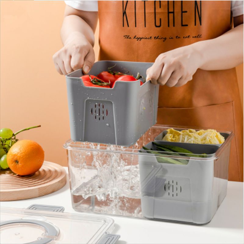 多格子保鲜盒/冰箱分隔收纳盒/可沥水的储物盒产品图