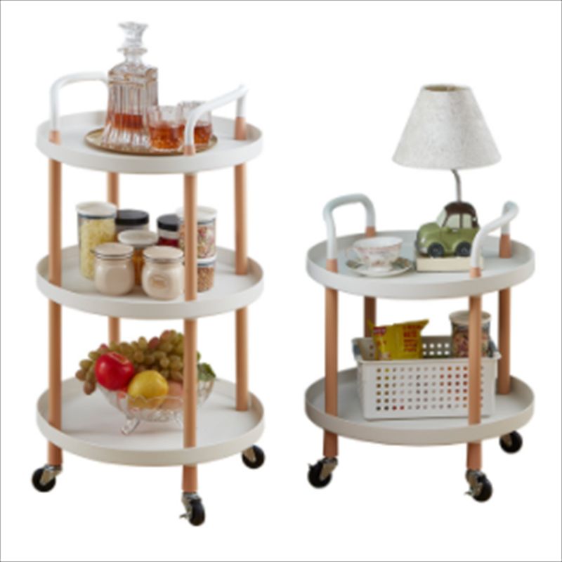 奢华移动层架手推车简约厨房客厅卫生间浴室圆形收纳置物茶具架