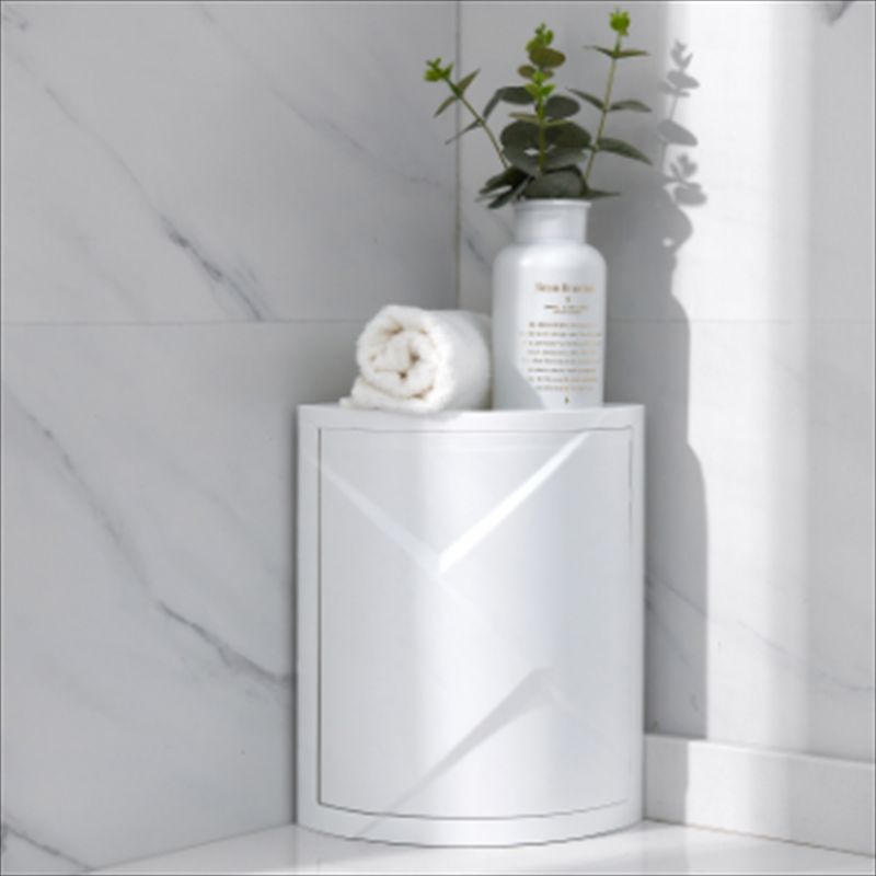 浴室旋转三角置物架吸壁挂壁塑料收纳整理架厨房卫浴防尘储物柜墙角架化妆台面收纳盒