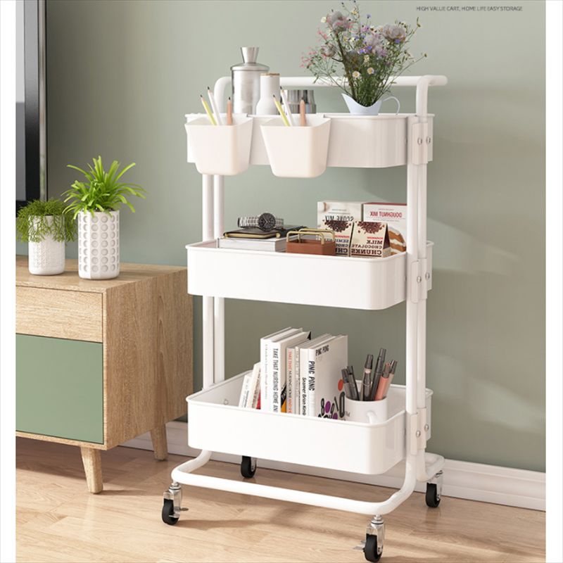 金属置物架落地卧室厨房小推车层架家用收纳架可移动浴室带轮手推车