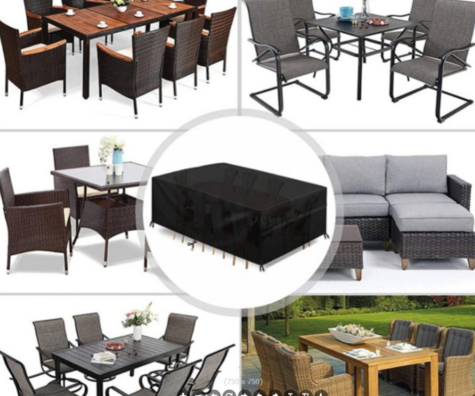 420D Oxford fabric waterproof, dustproof and sun-proof table and chair covers for export details Picture