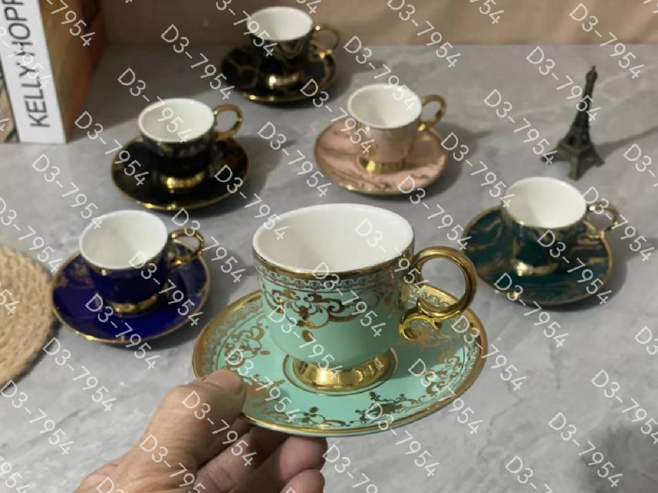 方圆陶瓷北欧风格咖啡小杯碟小清新陶瓷咖啡杯民族风格FY67567详情图8