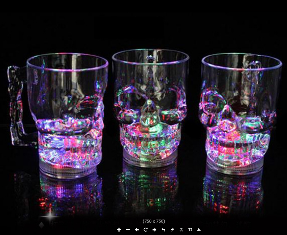 Flash Water Sensing Luminous Skull Cup for foreign trade Specification image