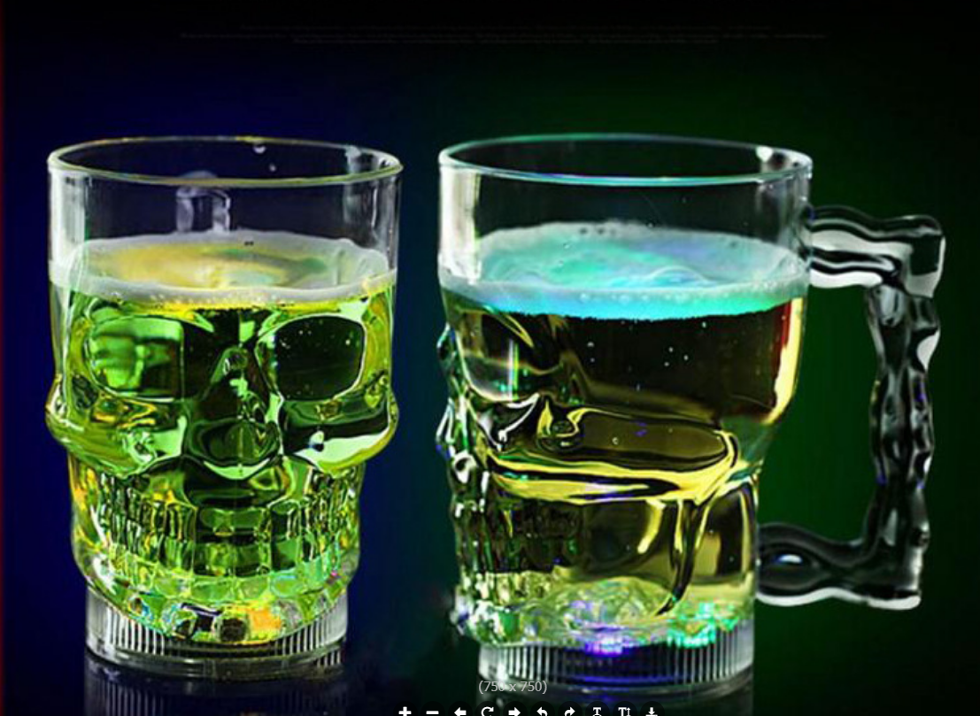Flash Water Sensing Luminous Skull Cup for foreign trade