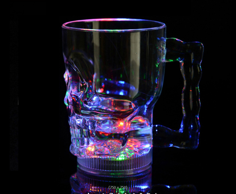 Flash Water Sensing Luminous Skull Cup for foreign trade details Picture