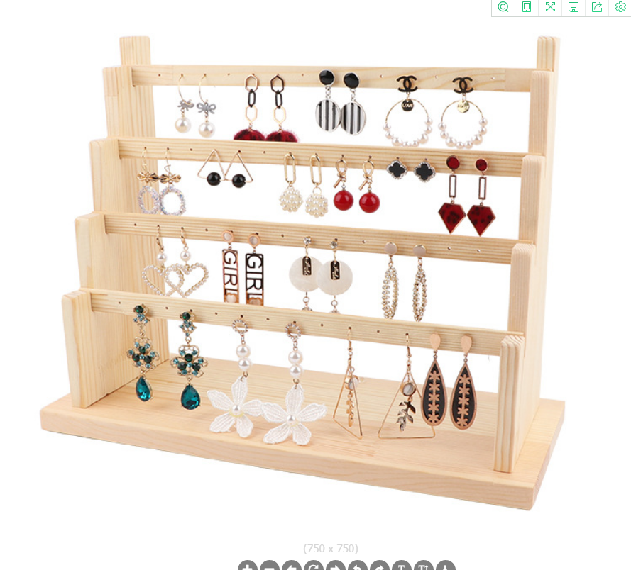 实木耳环耳钉展示架产品图