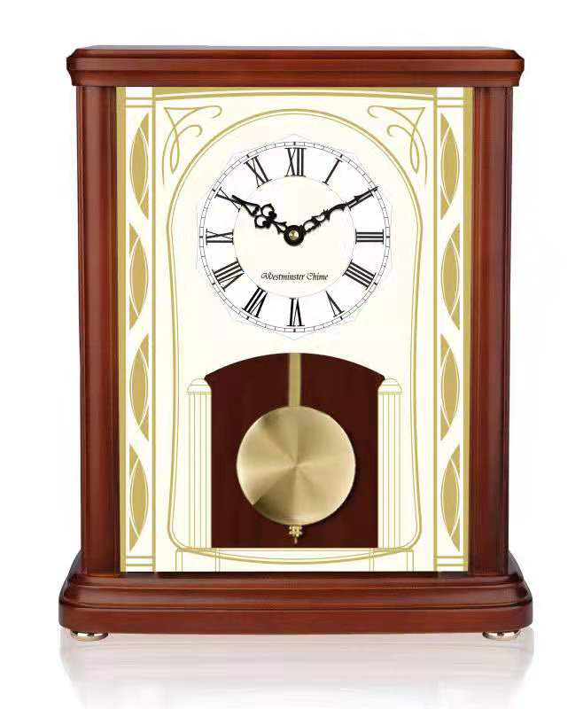 木头座钟/座钟/木头钟产品图