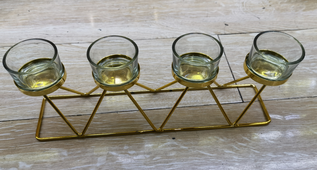Metal ironwork electroplated decorative candlestick 08