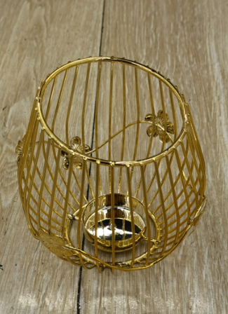 Metal ironwork electroplated decorative candlestick 003