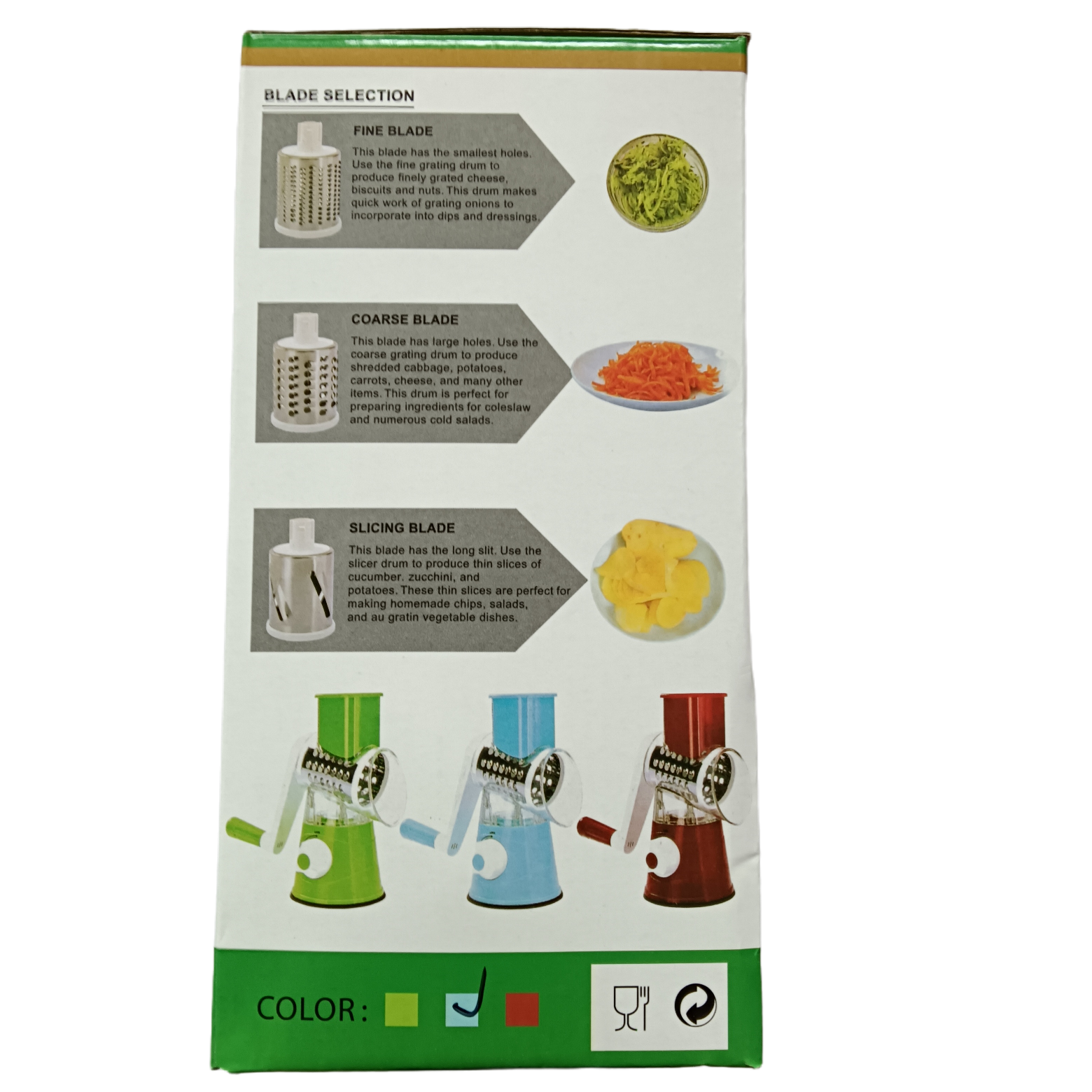 Three-in-one multi-functional slicer, kitchen small tool, vegetable, fruit and potato spiral slicer, hand-cranked slicer Specification image