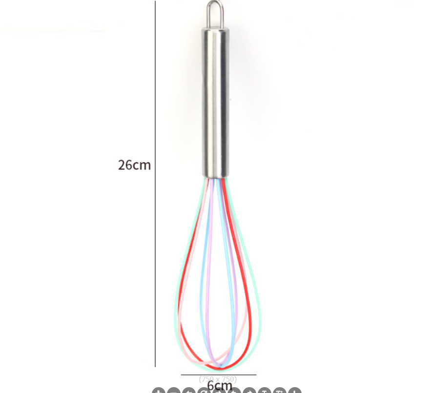 10-inch silicone colored egg beater for export