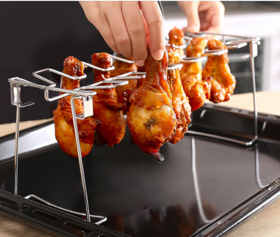 Stainless steel folding chicken leg rack for export only Application Scenario