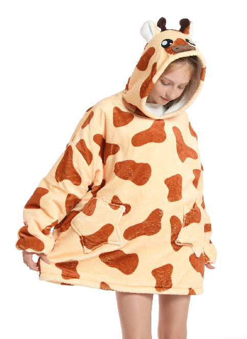 Children's pajamas, flip-top cold-proof clothing, cold-proof clothing, double-layer thickened lambskin pajamas, cartoon hooded clothes detail image 3