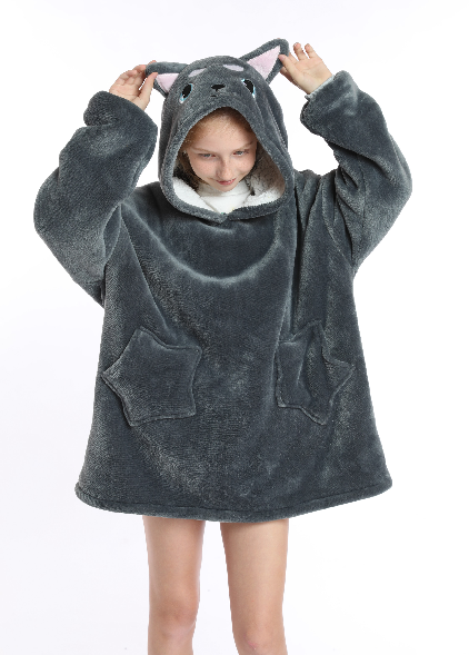 Children's pajamas, flip-top cold-proof clothing, cold-proof clothing, double-layer thickened lambskin pajamas, cartoon hooded clothes detail image 12