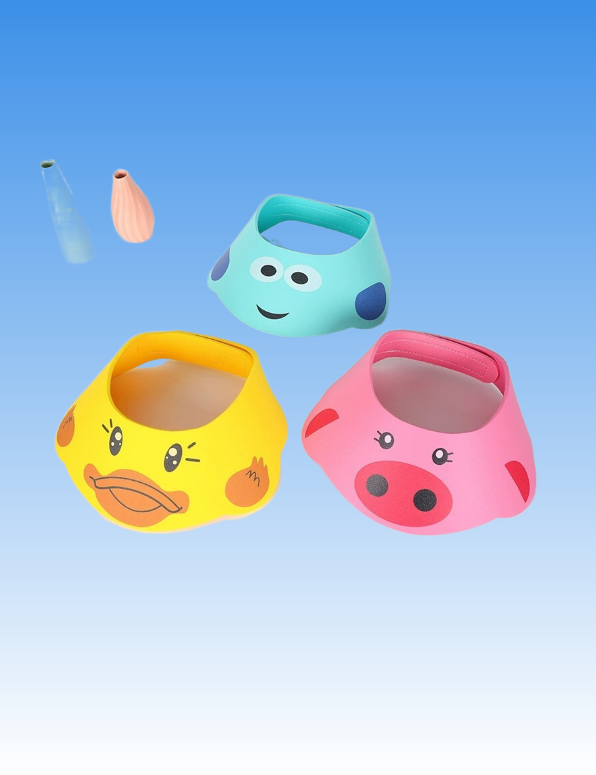 Upgraded thickened and fabric-lined baby shampoo cap, waterproof ear protection for infants and children, bathing and shampoo cap for toddlers and children, bath cap, Velcro adjustment is more convenient