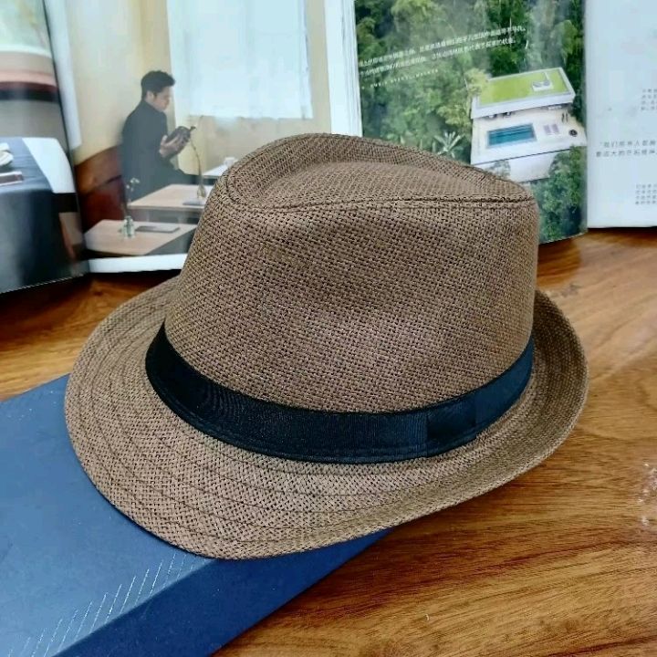 韩版英伦风沙滩草帽户外男女太阳帽礼帽遮阳情侣防晒春夏爵士帽现货详情图11