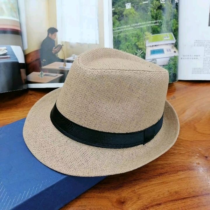 韩版英伦风沙滩草帽户外男女太阳帽礼帽遮阳情侣防晒春夏爵士帽现货详情图8