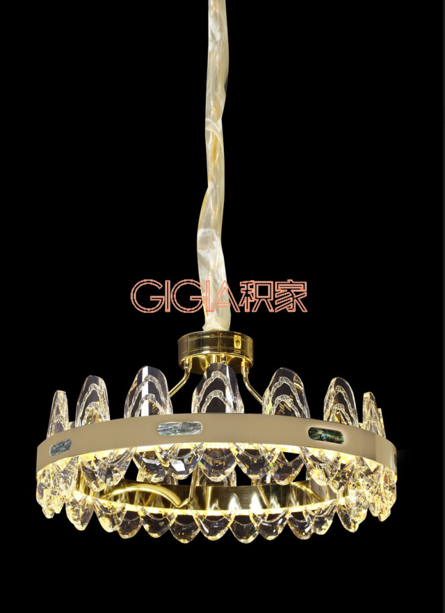 The crystal chandelier was lightly hung straight for 600 meters details Picture