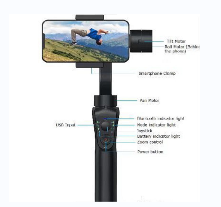 Handheld electric rotating selfie stick Specification image