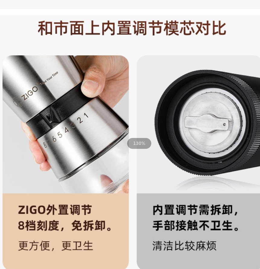 手摇咖啡机实物图
