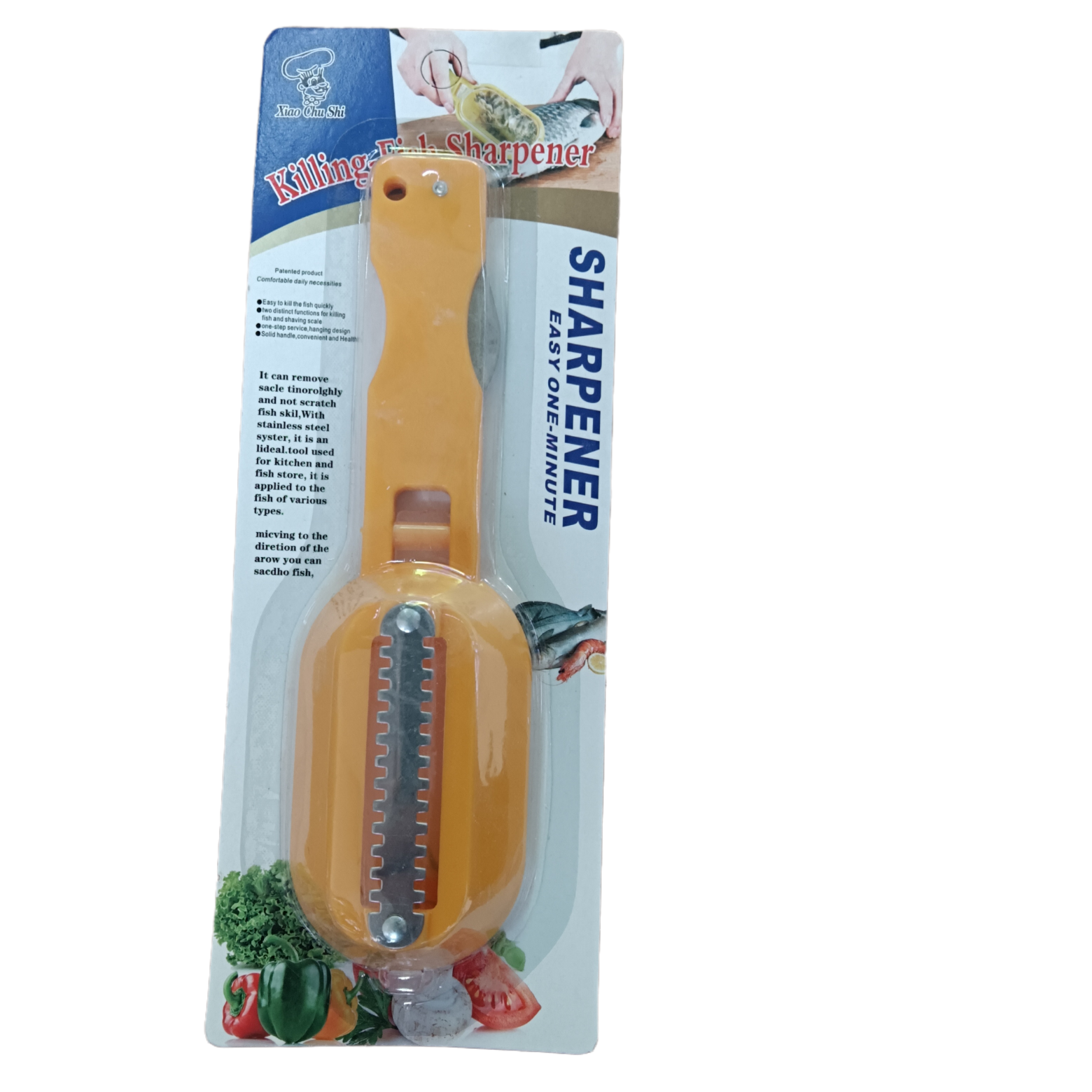 Stainless steel fish scale scraper with cover, fish scale remover, kitchen descaling tool, fish-killing device, planer for removing fish scales