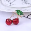 Factory direct sales, popular in foreign trade, high-end new brooches paired with oil-dripping cherry bees, creative European and American luxury high-end pearl pins, pearl coats, corsages, mom gifts details Picture