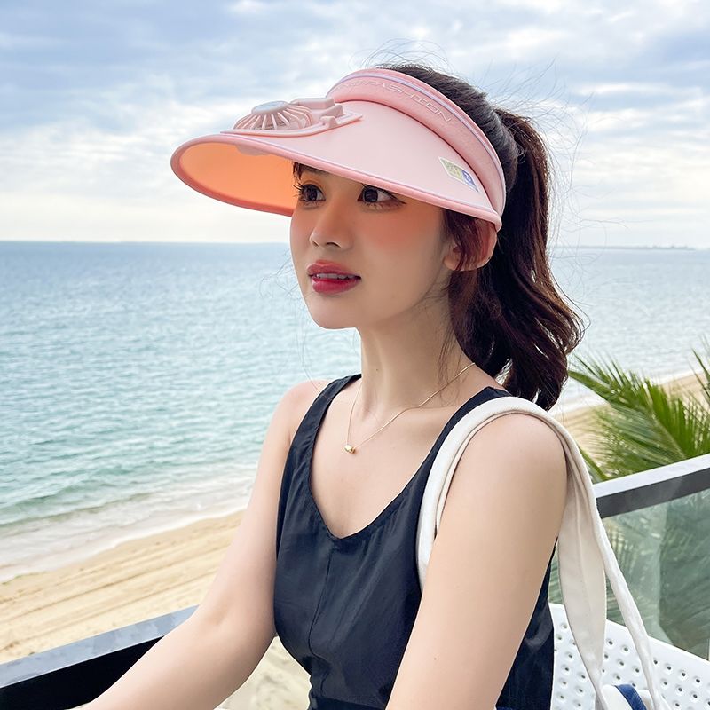 大沿帽空顶帽/充电风扇帽子/夏天遮阳凉帽产品图