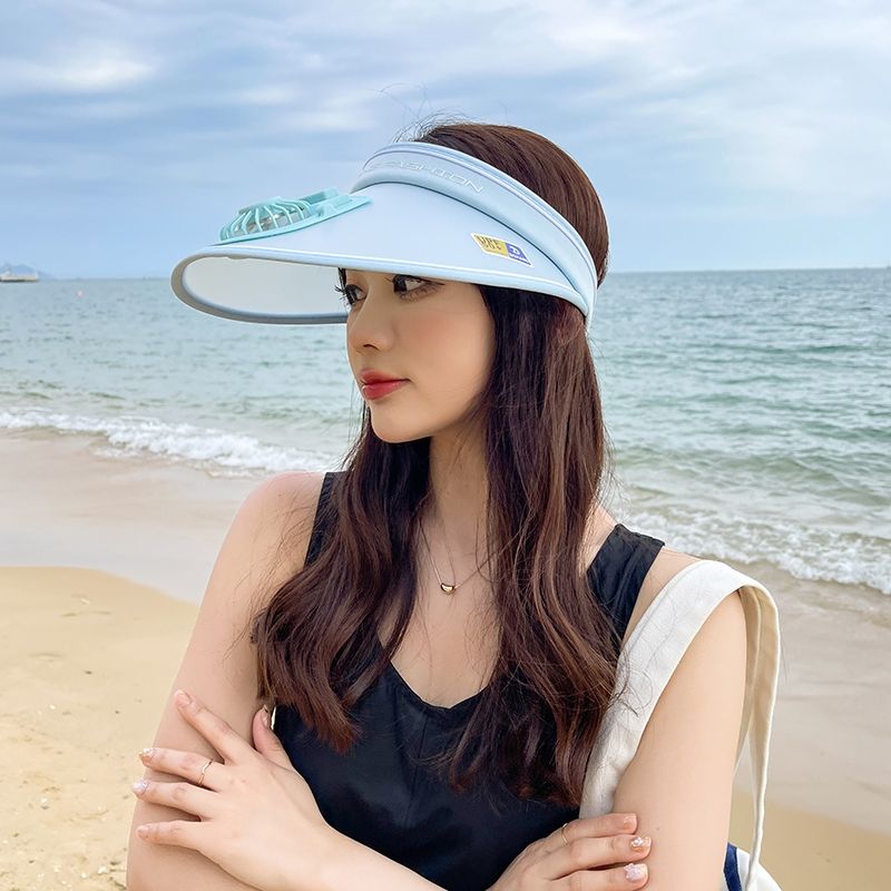 USB充电带风扇帽子女夏季大帽檐遮阳防晒帽子防紫外线空顶太阳帽男女同款可调节大沿帽详情图8
