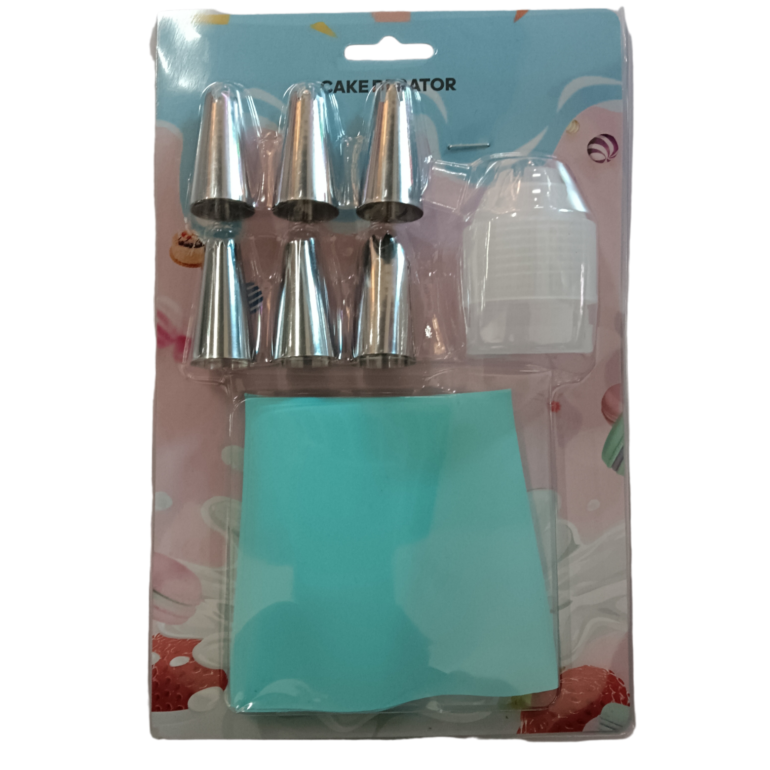 6-piece piping nozzle set, piping converter, silicone piping bag, cream squeezing tool, baking cake piping