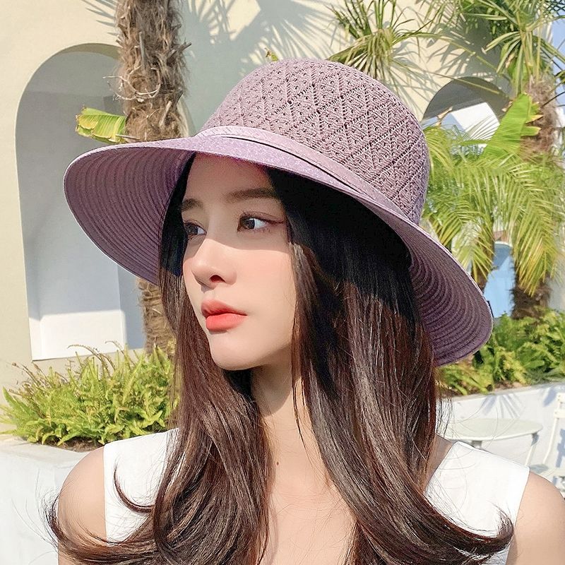 新款夏季帽子女出游大沿防晒太阳帽逛街透气网眼凉帽花朵女士盆帽详情图13