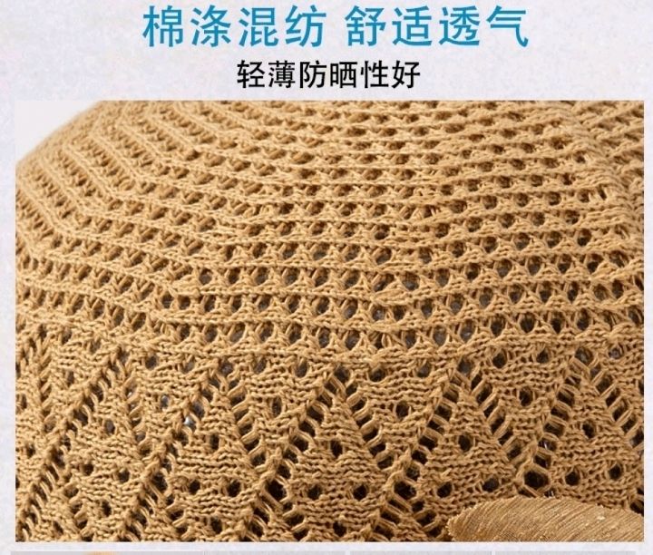 新款夏季帽子女出游大沿防晒太阳帽逛街透气网眼凉帽花朵女士盆帽详情图2