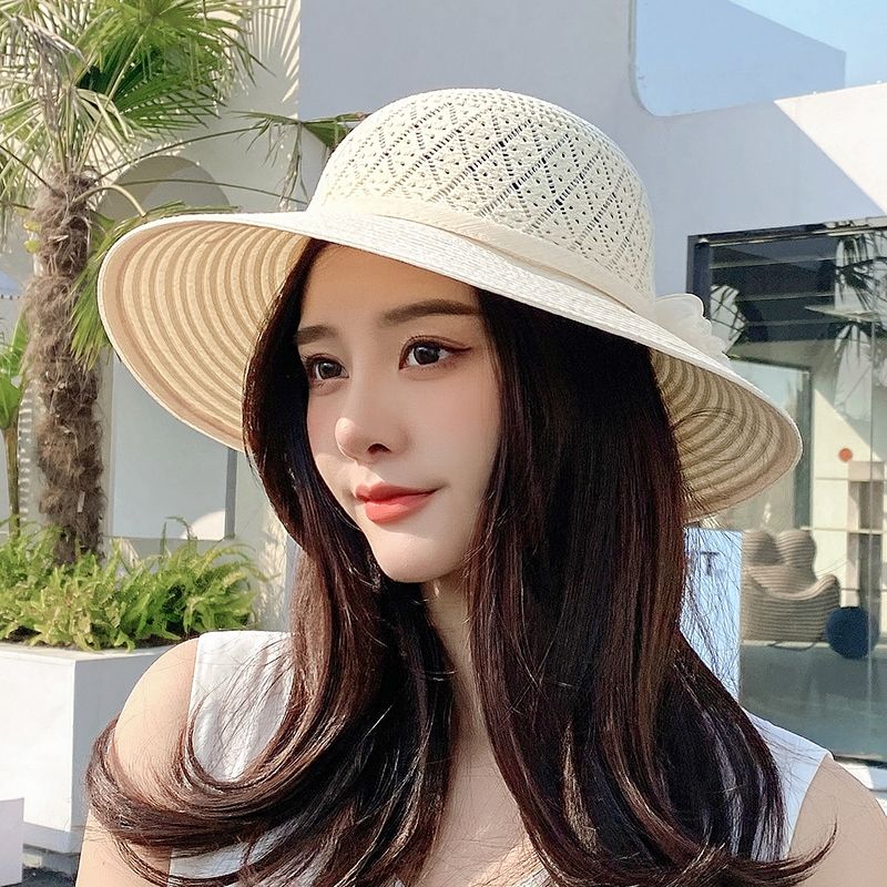 防晒遮阳女帽/优雅花朵盆帽/女士帽细节图