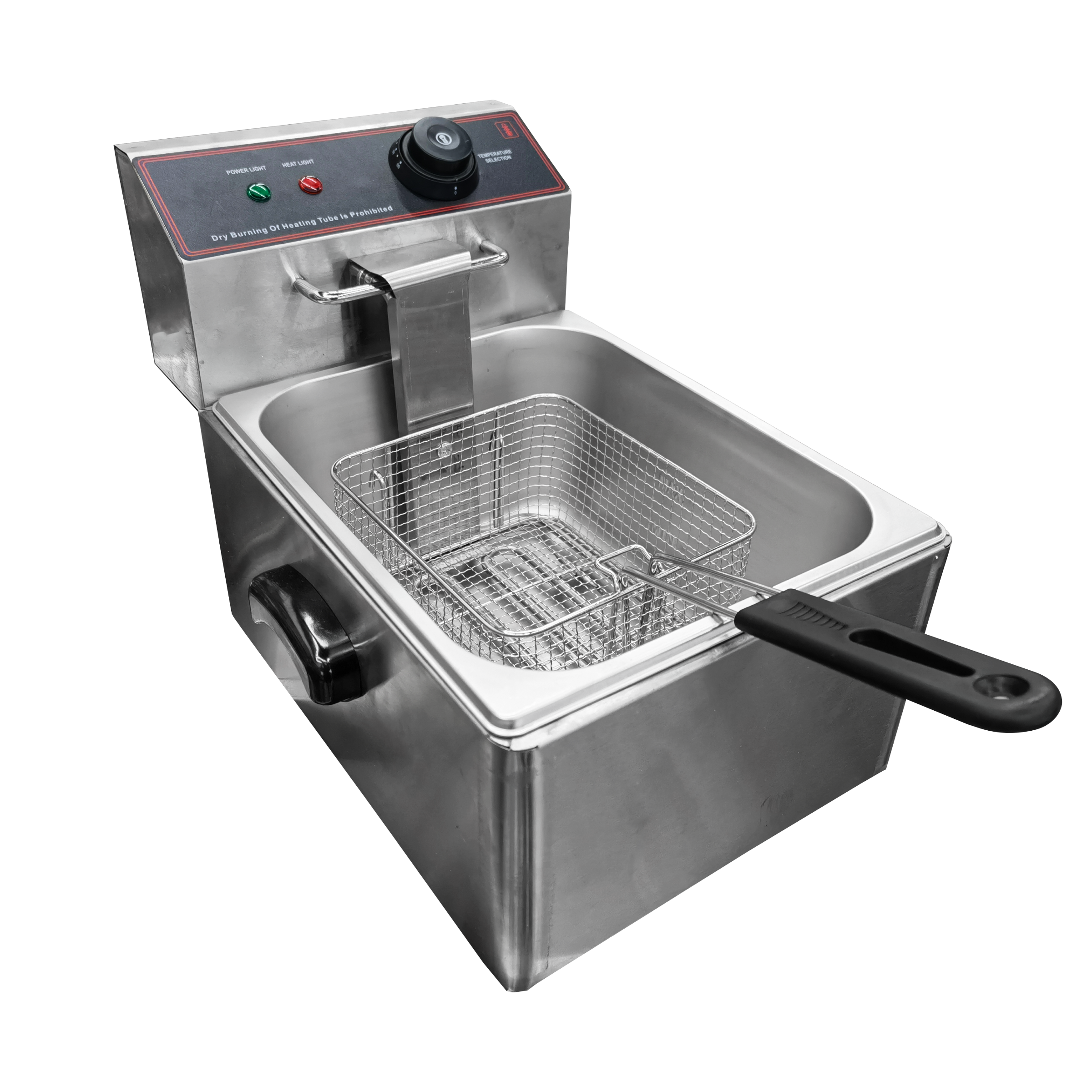 High-quality 6L commercial single-cylinder electric deep fryer for foreign trade, stainless steel small electric deep fryer, fried chicken stove available in multiple models such as double-cylinder Specification image